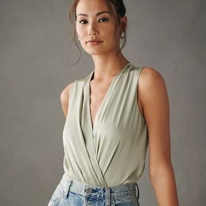 Favorite Daughter Moss Green Sleeveless Date Bodysuit (NWT)